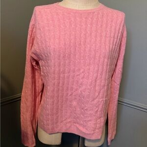 Pink Cashmere Cable Knit Sweater L
